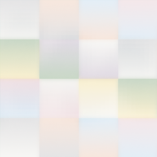 A checkerboard of gradients in soft pastel colors.