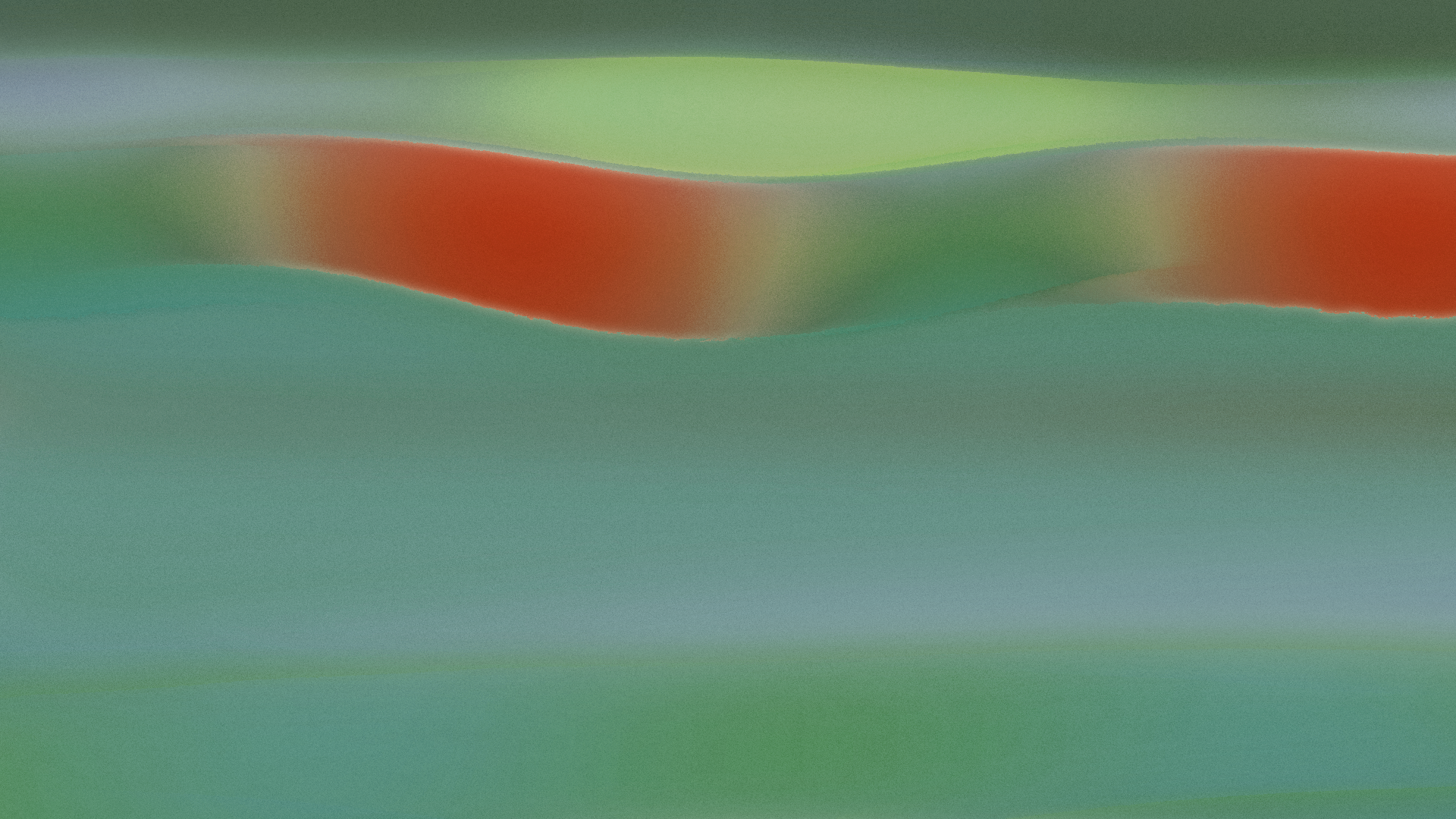 Abstract gradient with muted green and grey tones featuring a reddish-orange wavy band.